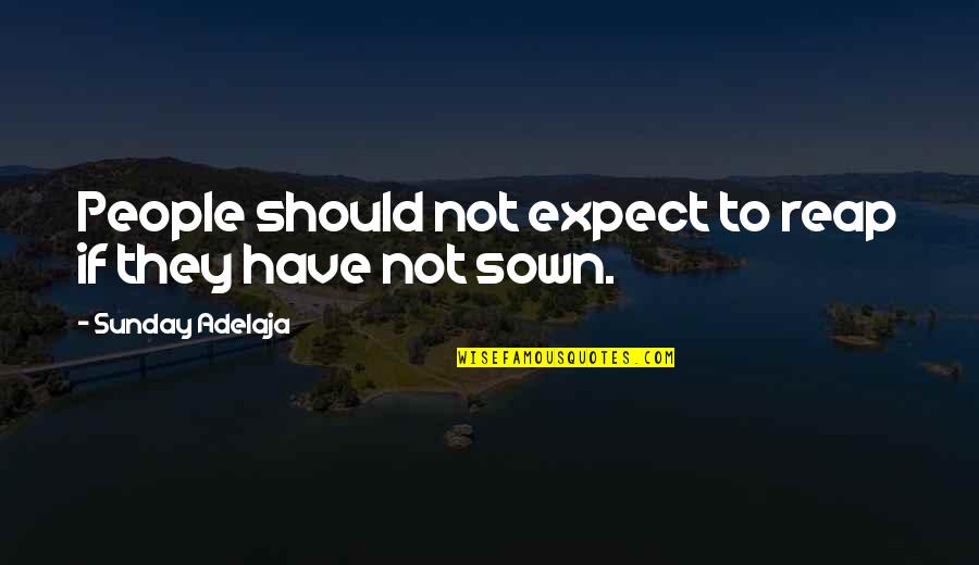 Sown Quotes By Sunday Adelaja: People should not expect to reap if they