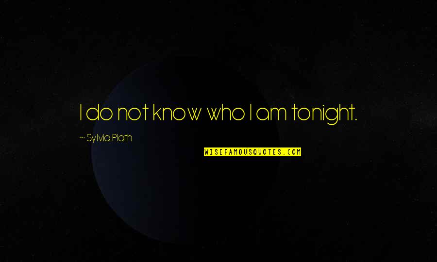 Sowohl Komma Quotes By Sylvia Plath: I do not know who I am tonight.