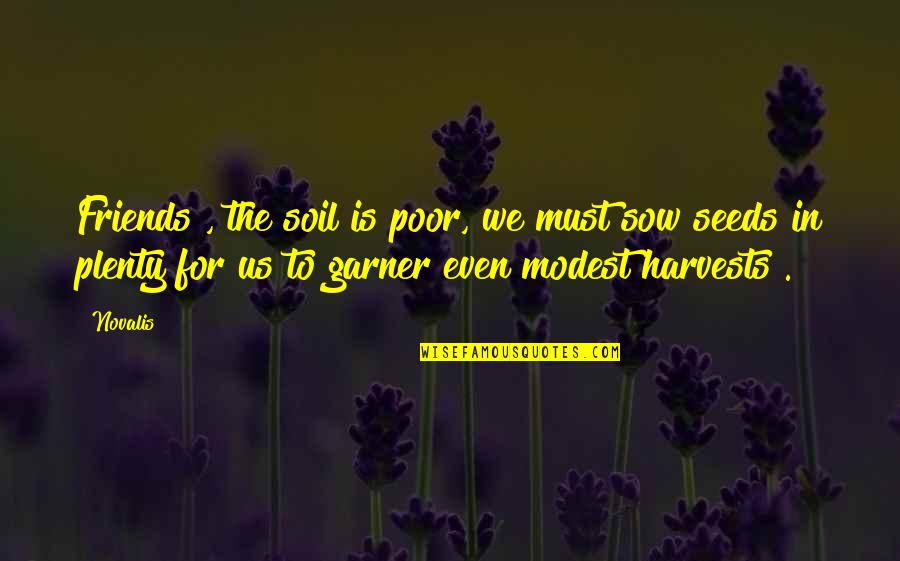 Sow's Quotes By Novalis: Friends , the soil is poor, we must Sow's Quotes By Novalis: Friends , the soil is poor, we must