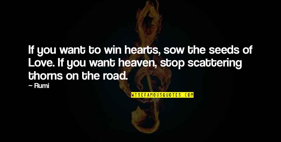 Sow's Quotes By Rumi: If you want to win hearts, sow the