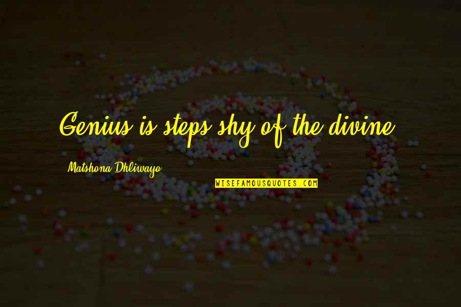 Soybean Meal Quotes By Matshona Dhliwayo: Genius is steps shy of the divine.