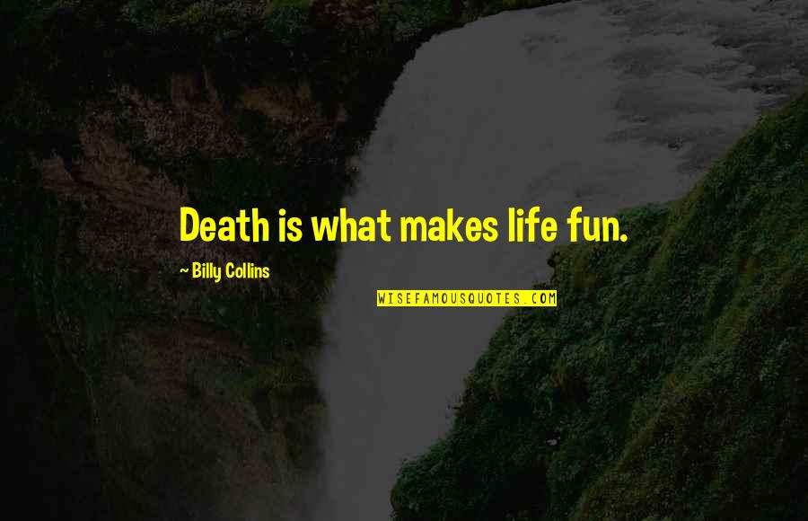 Soyons Productif Quotes By Billy Collins: Death is what makes life fun.