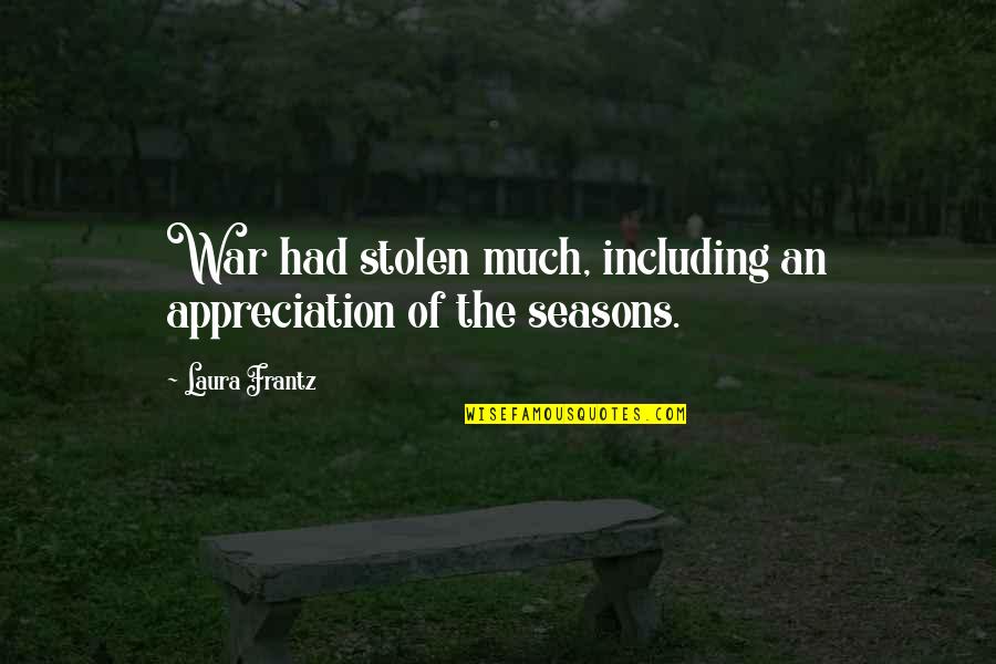 Sozzled Homer Quotes By Laura Frantz: War had stolen much, including an appreciation of