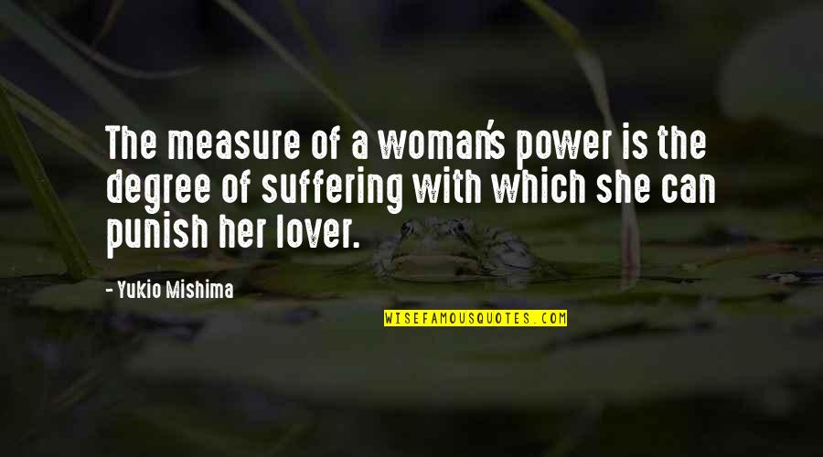 Sp Gas Quotes By Yukio Mishima: The measure of a woman's power is the Sp Gas Quotes By Yukio Mishima: The measure of a woman's power is the