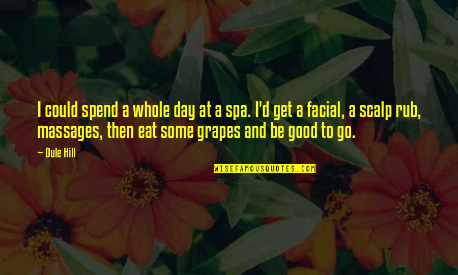 Spa Quotes By Dule Hill: I could spend a whole day at a Spa Quotes By Dule Hill: I could spend a whole day at a