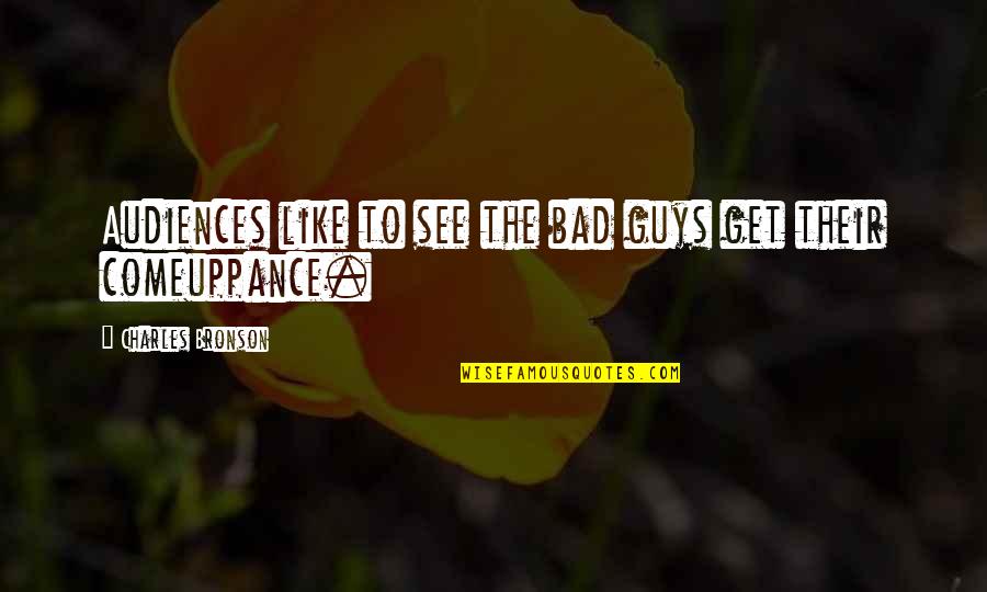 Space And Time In A Relationship Quotes By Charles Bronson: Audiences like to see the bad guys get