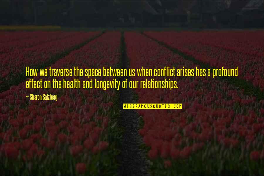 Space Between Relationships Quotes By Sharon Salzberg: How we traverse the space between us when