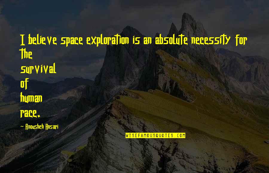 Space Exploration Quotes By Anousheh Ansari: I believe space exploration is an absolute necessity