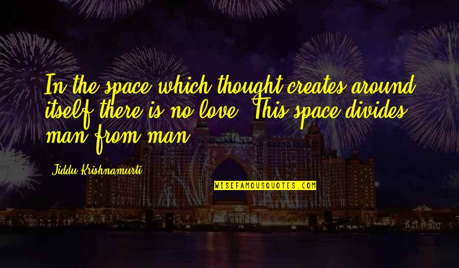 Space In Love Quotes By Jiddu Krishnamurti: In the space which thought creates around itself Space In Love Quotes By Jiddu Krishnamurti: In the space which thought creates around itself