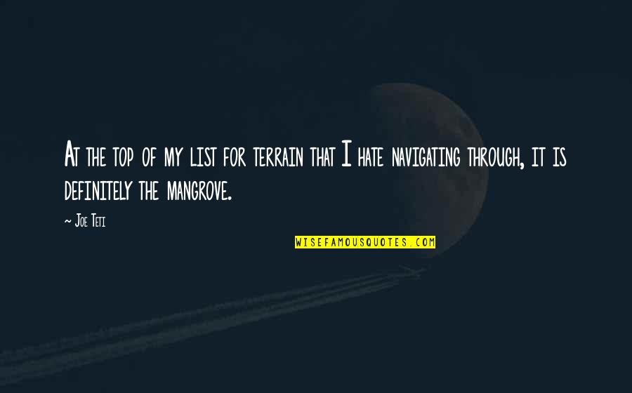Space Phrases And Quotes By Joe Teti: At the top of my list for terrain Space Phrases And Quotes By Joe Teti: At the top of my list for terrain
