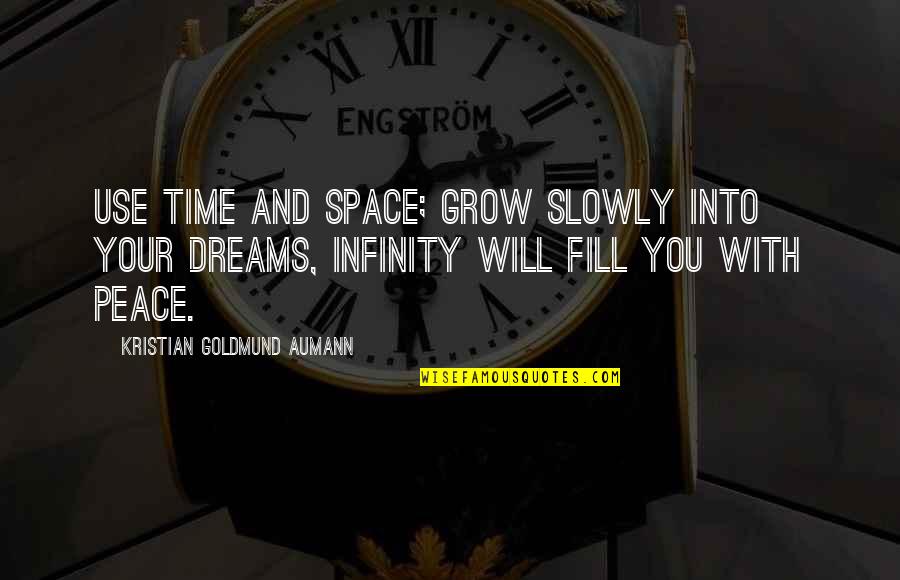 Space Quotes And Quotes By Kristian Goldmund Aumann: Use time and space; grow slowly into your Space Quotes And Quotes By Kristian Goldmund Aumann: Use time and space; grow slowly into your