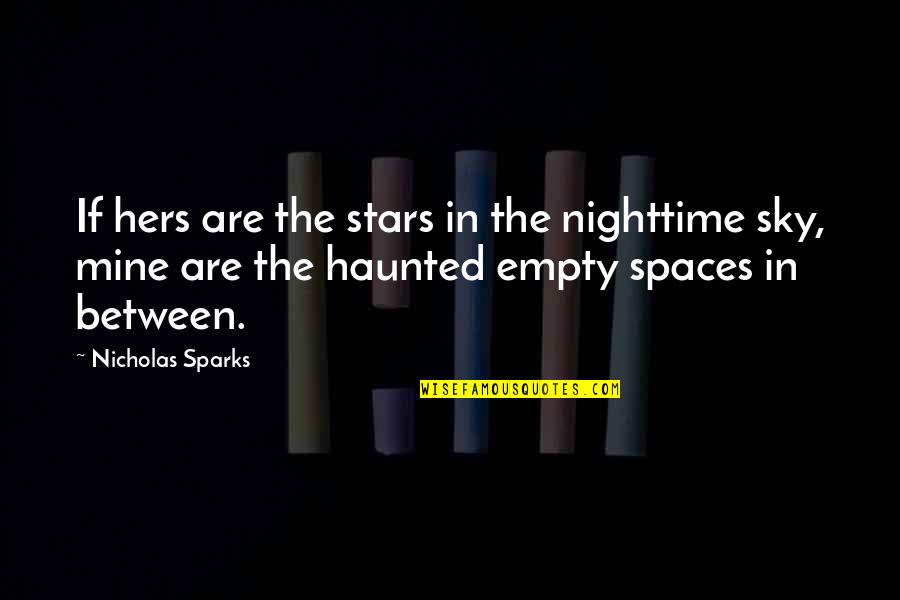 Spaces Between Quotes By Nicholas Sparks: If hers are the stars in the nighttime