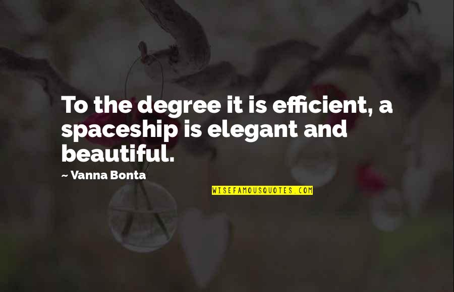 Spaceships Quotes By Vanna Bonta: To the degree it is efficient, a spaceship