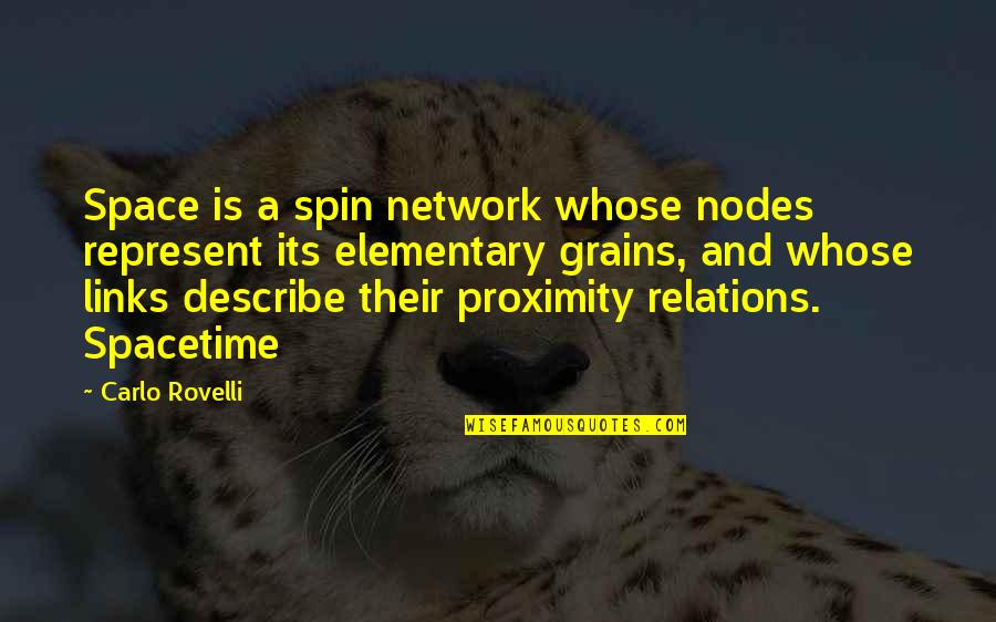 Spacetime Quotes By Carlo Rovelli: Space is a spin network whose nodes represent