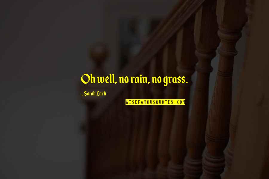 Spaeterman Quotes By Sarah Lark: Oh well, no rain, no grass. Spaeterman Quotes By Sarah Lark: Oh well, no rain, no grass.