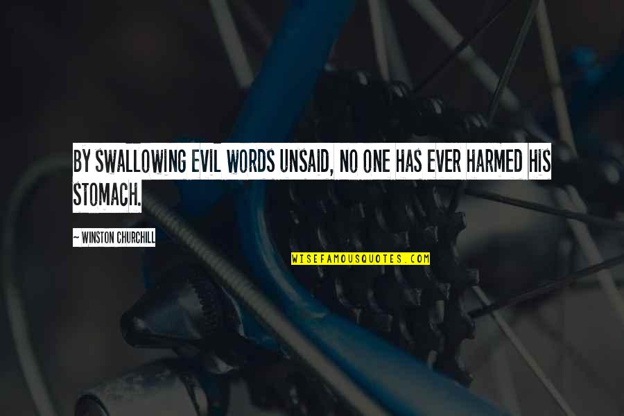 Spalten Englisch Quotes By Winston Churchill: By swallowing evil words unsaid, no one has