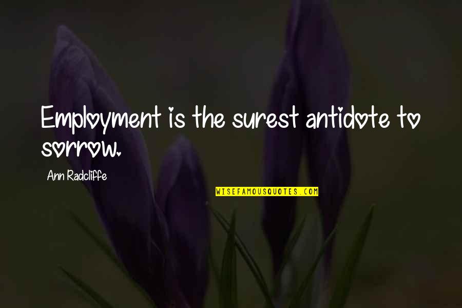 Spanier Welding Quotes By Ann Radcliffe: Employment is the surest antidote to sorrow. Spanier Welding Quotes By Ann Radcliffe: Employment is the surest antidote to sorrow.