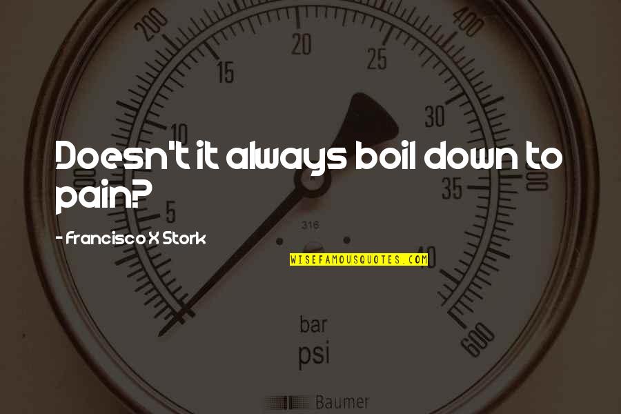 Spanish Bull Quotes By Francisco X Stork: Doesn't it always boil down to pain?