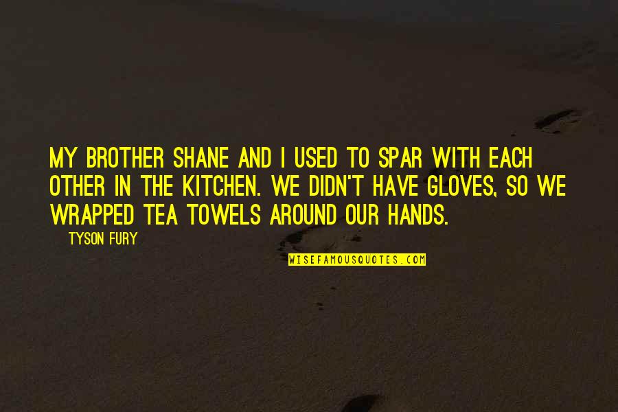 Spar Quotes By Tyson Fury: My brother Shane and I used to spar Spar Quotes By Tyson Fury: My brother Shane and I used to spar