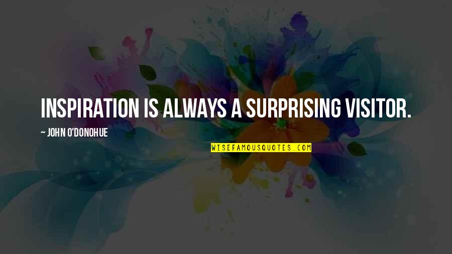 Spare A Thought Quotes By John O'Donohue: Inspiration is always a surprising visitor.