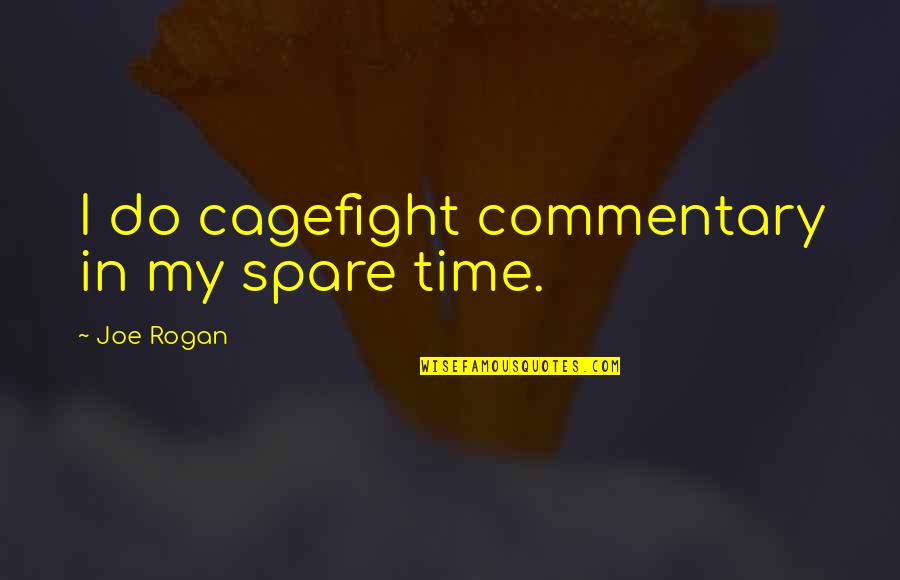 Spare Quotes By Joe Rogan: I do cagefight commentary in my spare time.