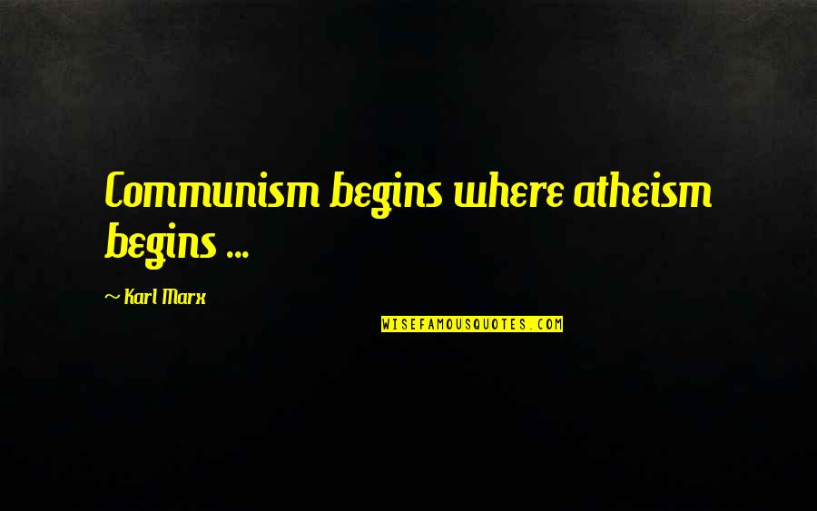 Spares Parts Quotes By Karl Marx: Communism begins where atheism begins ...