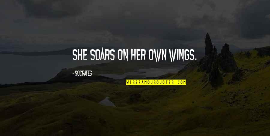 Sparethe Quotes By Socrates: She soars on her own wings.
