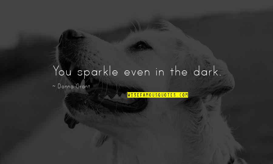 Sparkle Quotes By Donna Grant: You sparkle even in the dark.