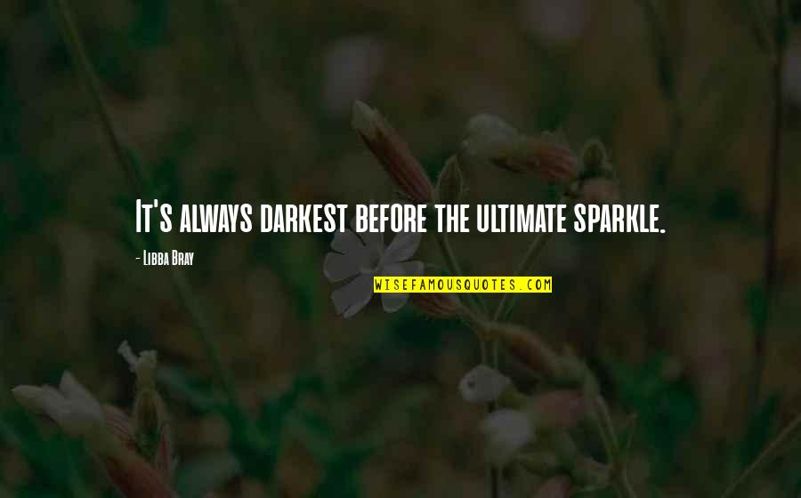 Sparkle Quotes By Libba Bray: It's always darkest before the ultimate sparkle.