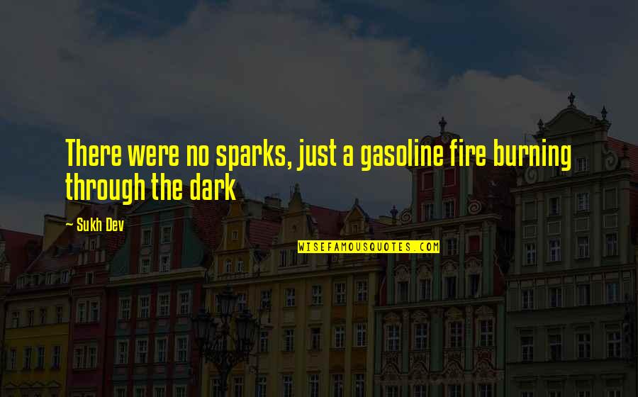 Sparks And Fire Quotes By Sukh Dev: There were no sparks, just a gasoline fire