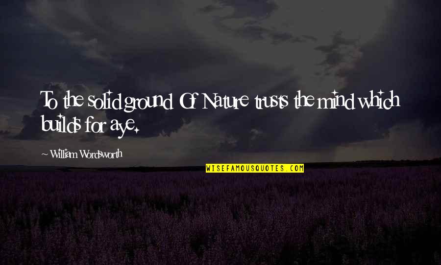 Sparmann Quotes By William Wordsworth: To the solid ground Of Nature trusts the