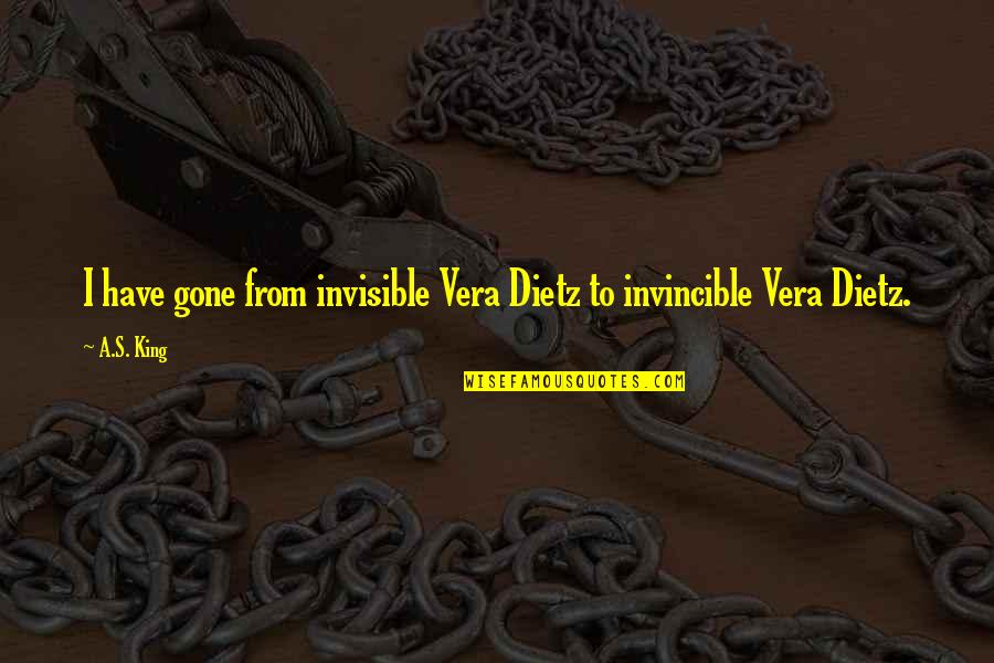Sparrer Oysters Quotes By A.S. King: I have gone from invisible Vera Dietz to