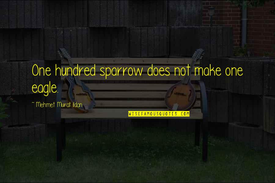 Sparrow Quotes By Mehmet Murat Ildan: One hundred sparrow does not make one eagle.