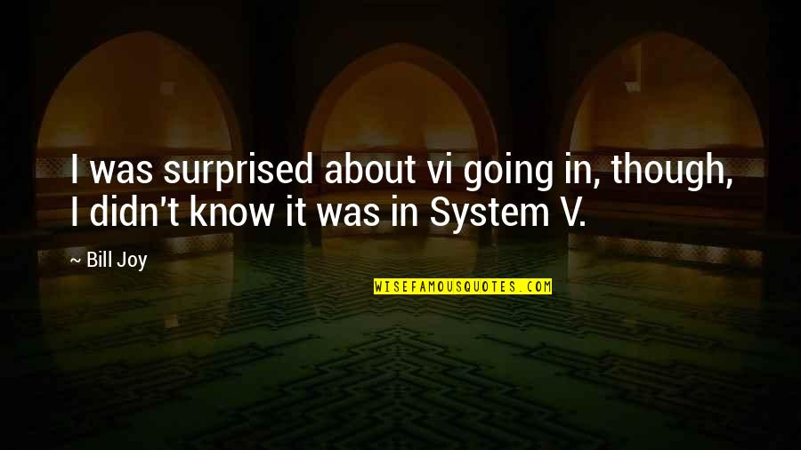 Spartak Cake Quotes By Bill Joy: I was surprised about vi going in, though,