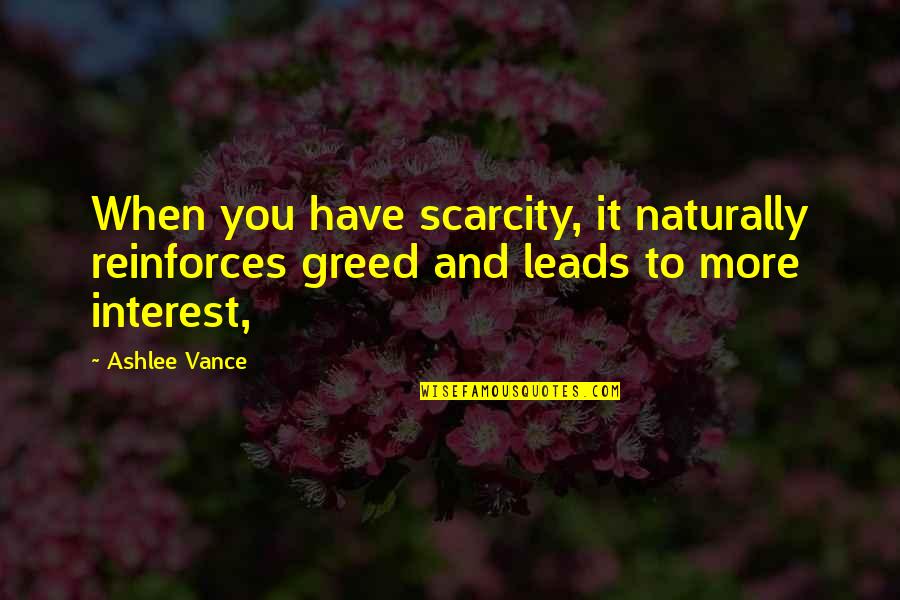 Spay And Neuter Your Pets Quotes By Ashlee Vance: When you have scarcity, it naturally reinforces greed
