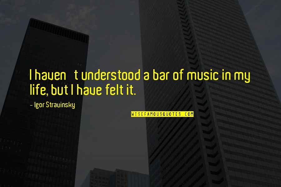 Speak In Public Quotes By Igor Stravinsky: I haven't understood a bar of music in
