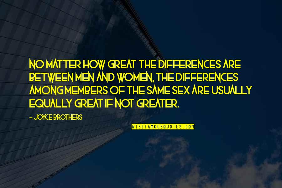 Speak Laurie Anderson Quotes By Joyce Brothers: No matter how great the differences are between Speak Laurie Anderson Quotes By Joyce Brothers: No matter how great the differences are between