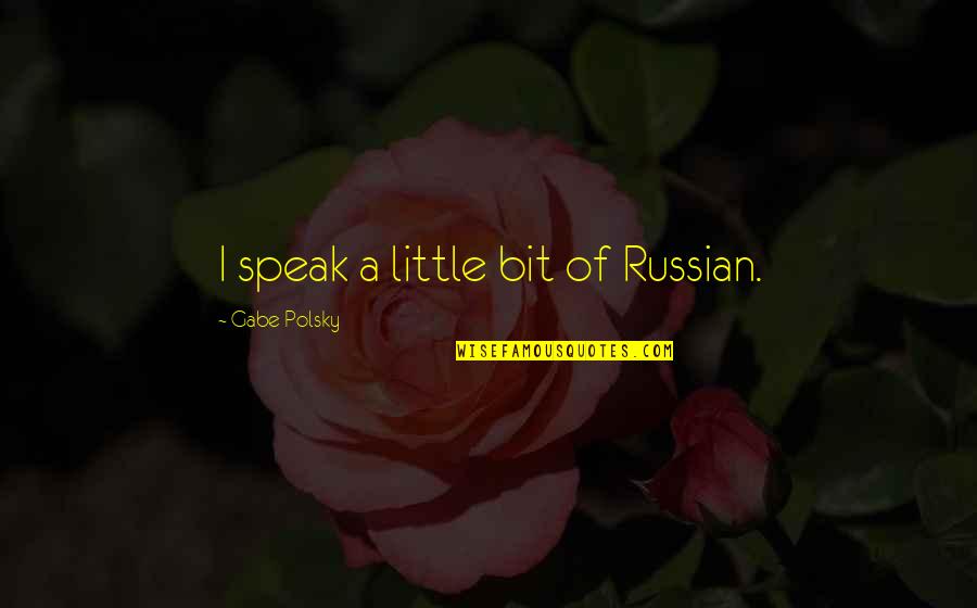 Speak Little Quotes By Gabe Polsky: I speak a little bit of Russian.
