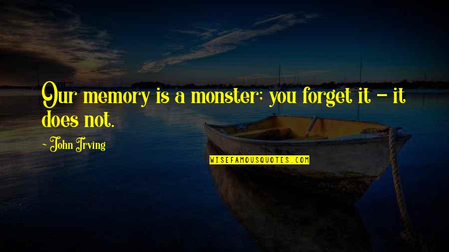 Speak Page Numbered Quotes By John Irving: Our memory is a monster; you forget it