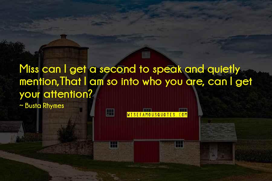 Speak Quietly Quotes By Busta Rhymes: Miss can I get a second to speak