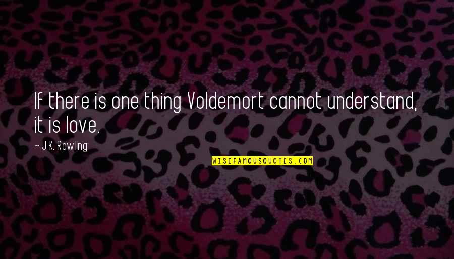 Speaker City Quotes By J.K. Rowling: If there is one thing Voldemort cannot understand,