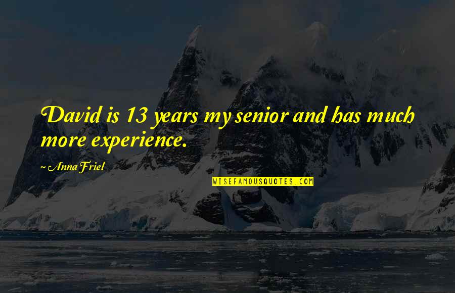 Speaking Politely Quotes By Anna Friel: David is 13 years my senior and has