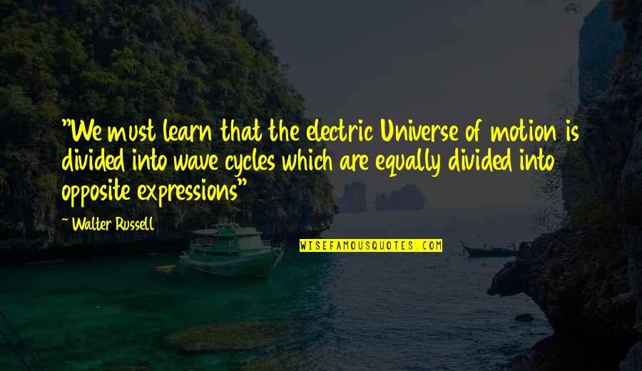 Speaking The Same Language Quotes By Walter Russell: "We must learn that the electric Universe of