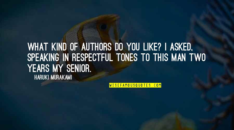 Speaking To You Quotes By Haruki Murakami: What kind of authors do you like? I