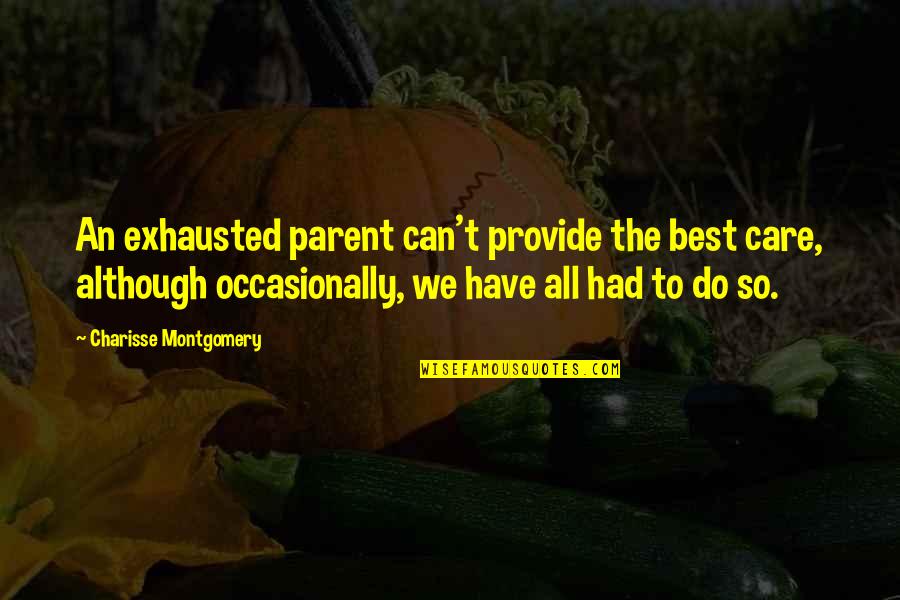 Special Needs Quotes By Charisse Montgomery: An exhausted parent can't provide the best care,