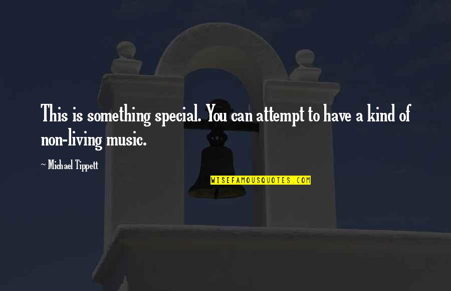 Special Something Quotes By Michael Tippett: This is something special. You can attempt to