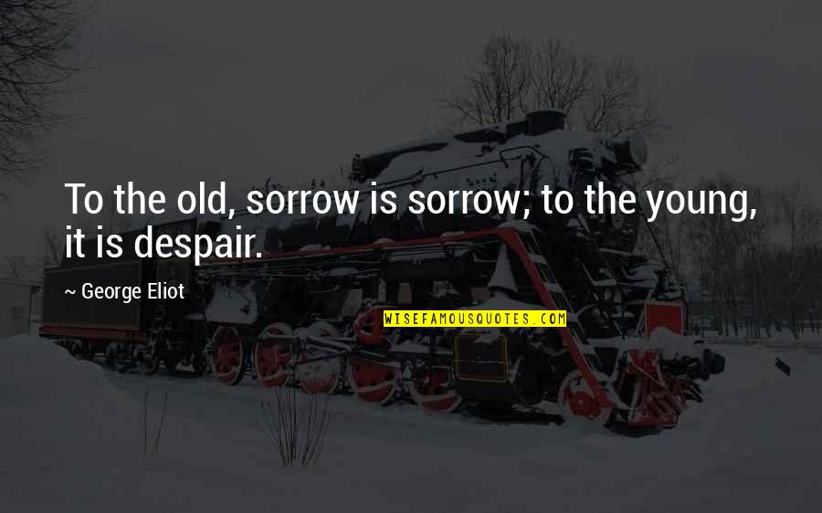 Specializing Quotes By George Eliot: To the old, sorrow is sorrow; to the