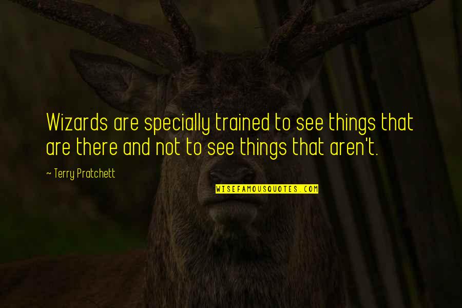 Specially Quotes By Terry Pratchett: Wizards are specially trained to see things that