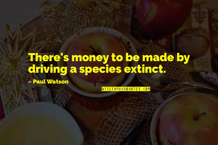 Species's Quotes By Paul Watson: There's money to be made by driving a