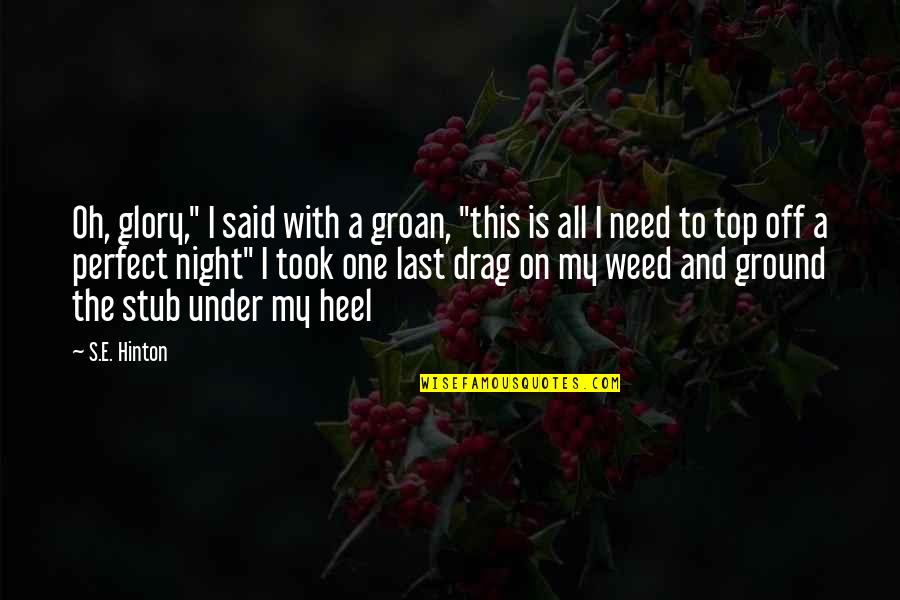 Specksandkeeping Quotes By S.E. Hinton: Oh, glory," I said with a groan, "this